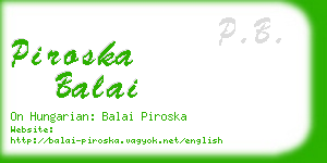 piroska balai business card